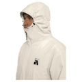 Hood view of the Armada Reedy 2L Jacket in Cream colourway, men's model