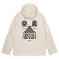 Back view of the Armada Reedy 2L Jacket in Cream colourway, men's model