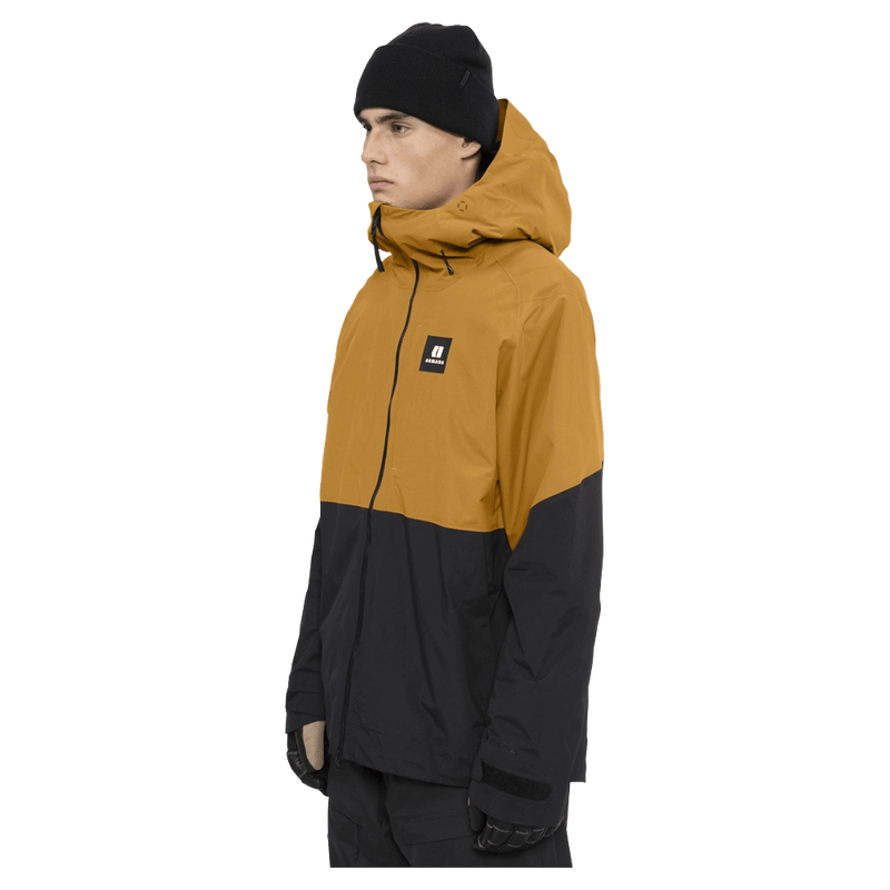 Side view of the Armada Romer 2L Jacket in Golden Brown colourway, men's model