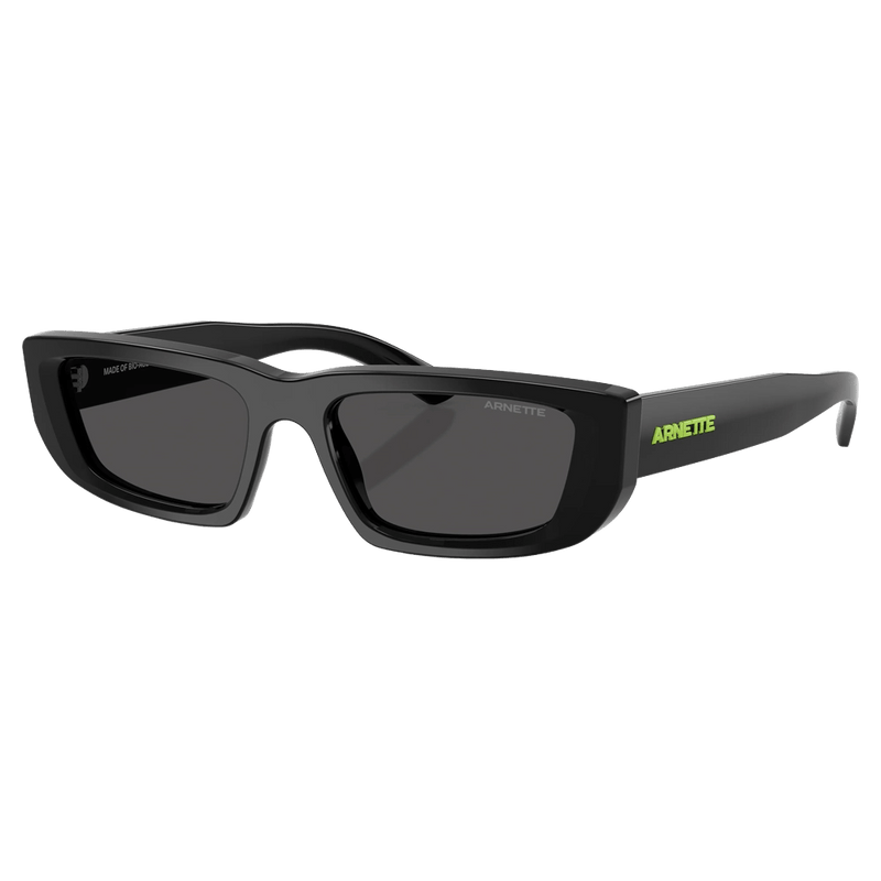 Main view of the Arnette AL Sunglasses in Black, Dark Grey lens, unisex model