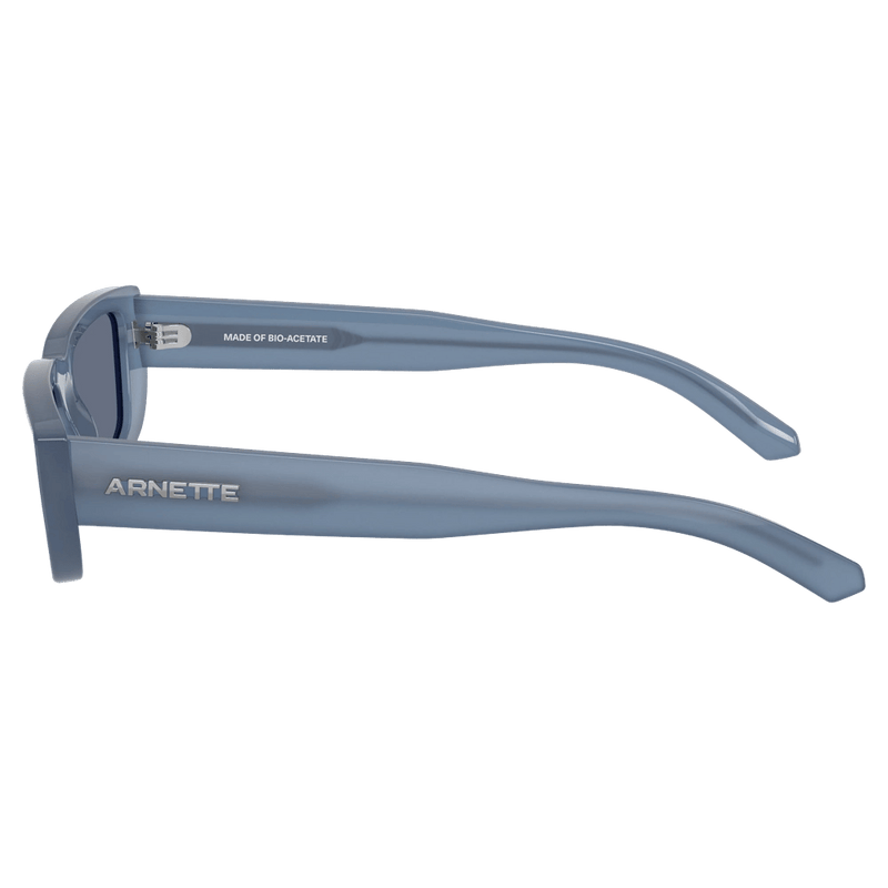 Side view of the Arnette AL Sunglasses in Opal Blue, Blue lens, unisex model