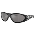 Main view of the Arnette Ilum 2.0 Sunglasses in Black Silver Flames, Light Grey Mirror lens, unisex model