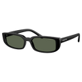 Main view of the Arnette Jet Sunglasses in Matte Black, Dark Green lens, unisex model