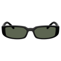 Front view of the Arnette Jet Sunglasses in Matte Black, Dark Green lens, unisex model