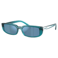 Main view of the Arnette Jet Sunglasses in Transparent Blue, Dark Grey lens, unisex model
