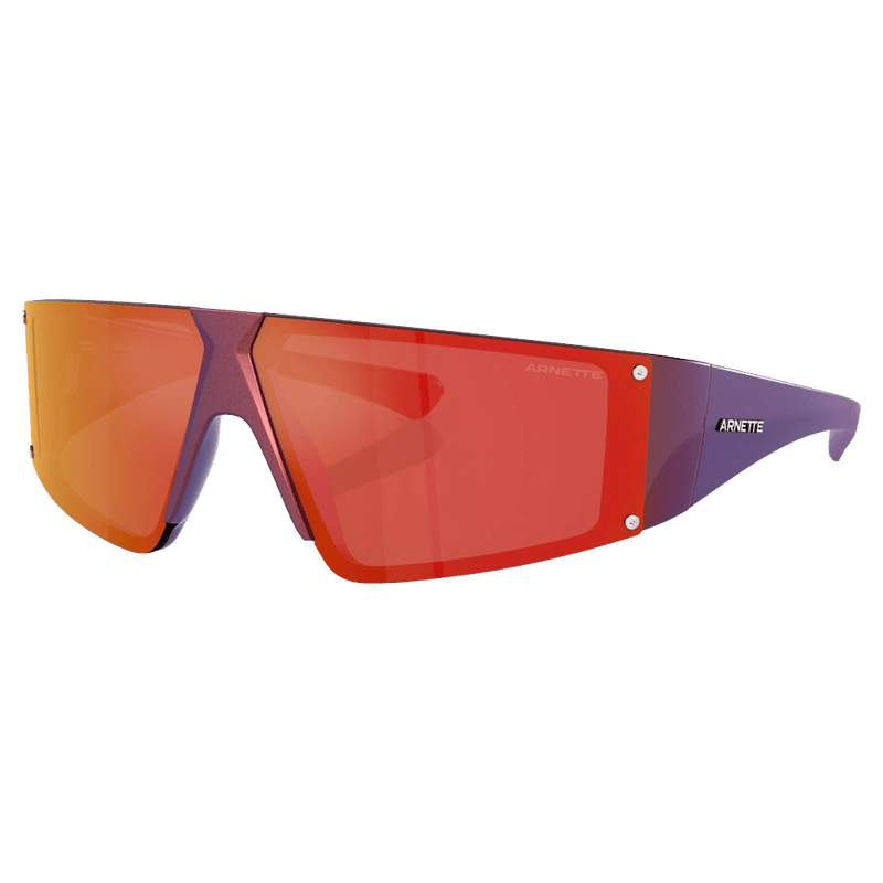 Main view of the Arnette Saturnya Sunglasses in Aluminia Burgandy, Dark Grey Mirror Red lens, unisex model