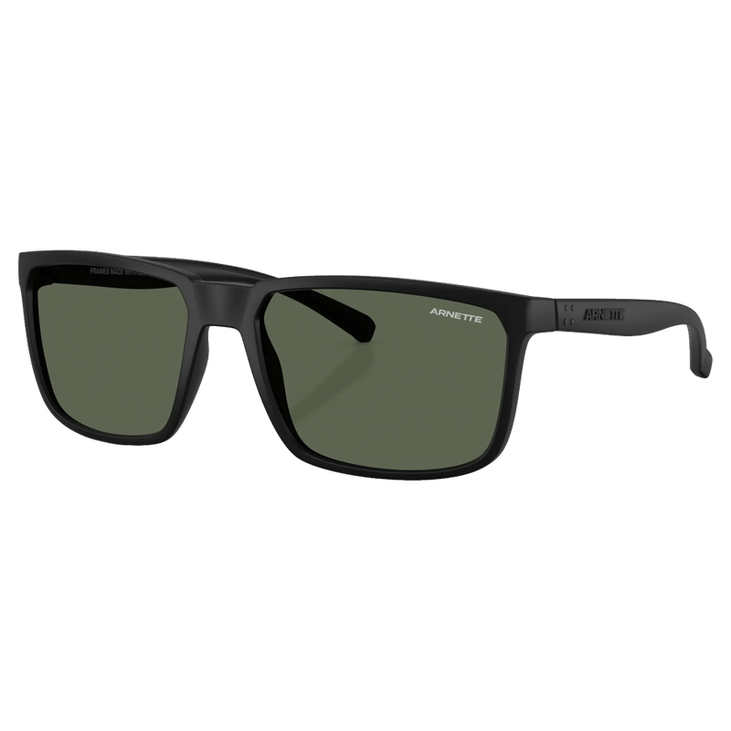 Main view of the Arnette Stripe Sunglasses in Black, Dark Grey lens, unisex model