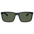 Front view of the Arnette Stripe Sunglasses in Black, Dark Grey lens, unisex model