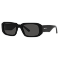 Main view of the Arnette The Kidd Sunglasses in Black, Dark Grey lens, unisex model