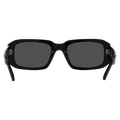 Front view of the Arnette The Kidd Sunglasses in Black, Dark Grey lens, unisex model