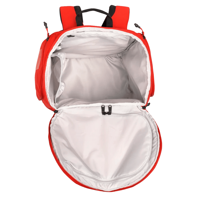 Inside view of the Atomic Rs Pack 30L Boot Bag in Red colourway, unisex model