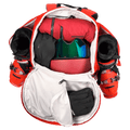 Filled view of the Atomic Rs Pack 30L Boot Bag in Red colourway, unisex model