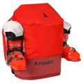 Ski boots mounted view of the Atomic Rs Pack 30L Boot Bag in Red colourway, unisex model