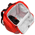 Inside view of the Atomic Rs Pack 90L Boot Bag in Red colourway, unisex model