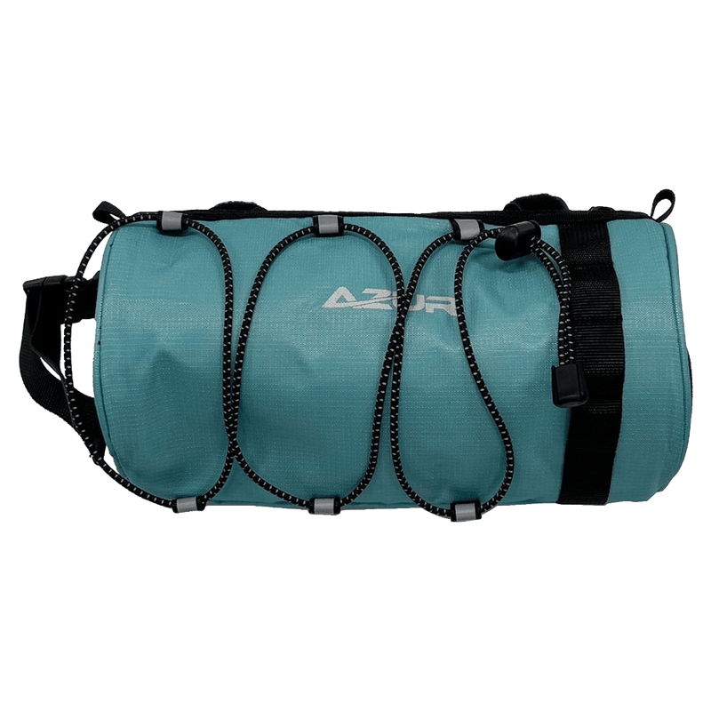 Main view of the Azur Handle Roll Bag in Turquoise colourway, unisex model
