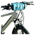 Mounted view of the Azur Handle Roll Bag in Turquoise colourway, unisex model