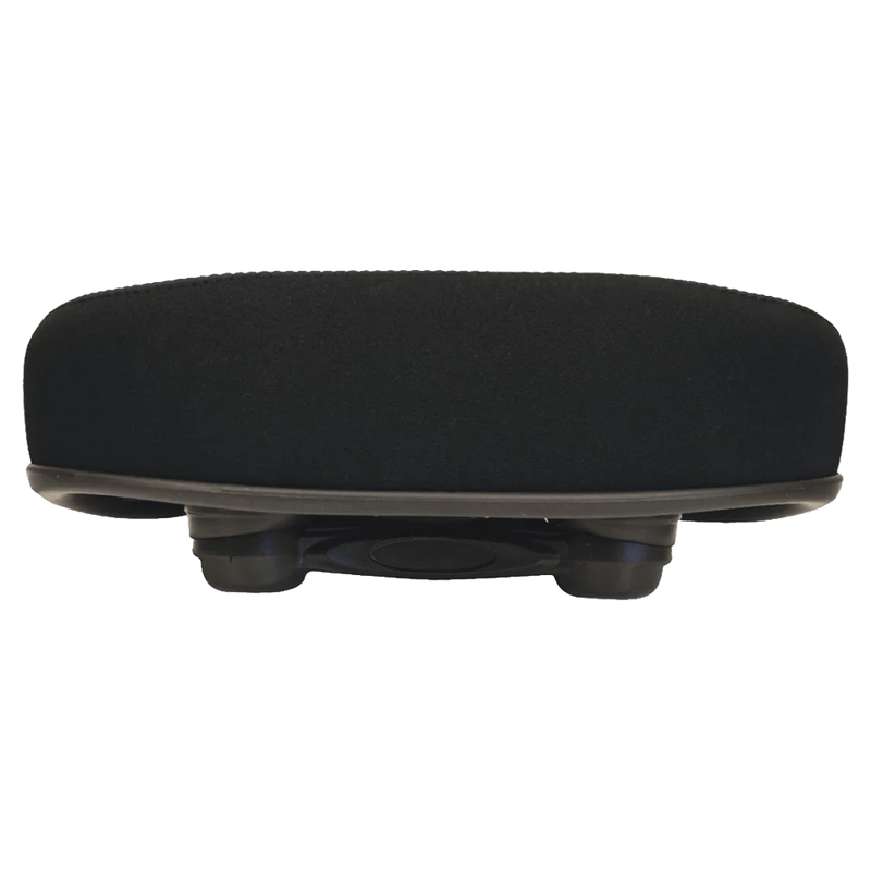 Back view of the Azur Pi Pro Memory Foam Bike Seat in Black colourway, unisex model
