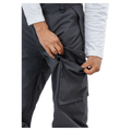 Dark grey Beyond Medals Cargo 2L Snowboard Pants with a large side cargo pocket and snap button closure.