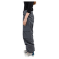 Side profile of grey Beyond Medals Cargo 2L Snowboard Pants featuring a large side cargo pocket and relaxed fit.