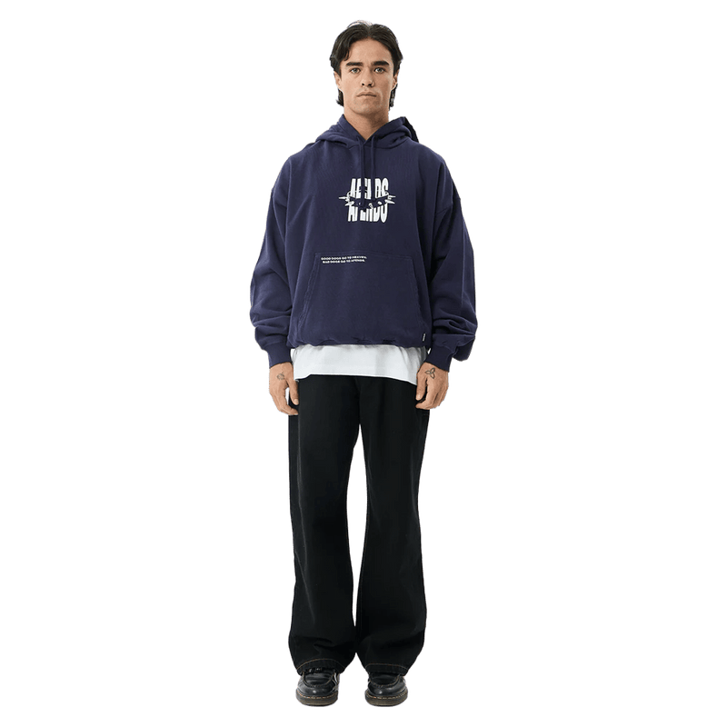 Afends Bad Dog Recycled Boxy Pull On Hoodie