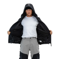 Open view of the Beyond Medals Fullzip 2L snowboard Jacket in Grey colourway, unisex's model
