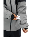 Pass pocket view of the Beyond Medals Fullzip 2L snowboard Jacket in Grey colourway, unisex's model