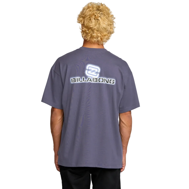 Back view of the Billabong Spec Dotcom Shirt in Navy colourway, men's model.