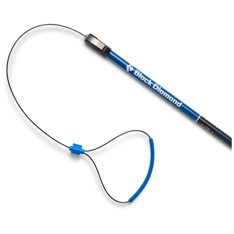 Black Diamond Quickdraw Pro Carbon Probe showing blue handle pull close up