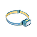 Black Diamond Wiz Kid Headlamp in creek blue headlamp and outside of band with yellow inside of band