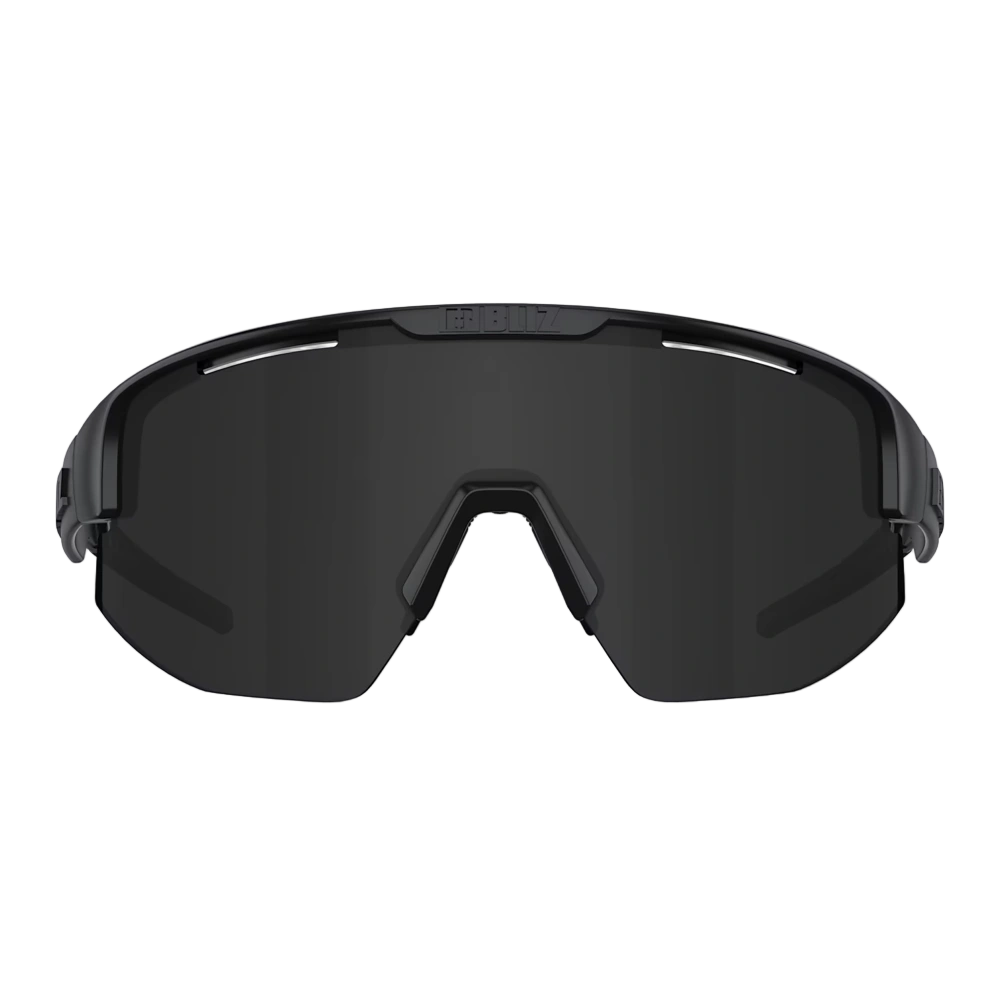 Front of Blizz Matrix Sunglasses Matte Black with Smoke lens