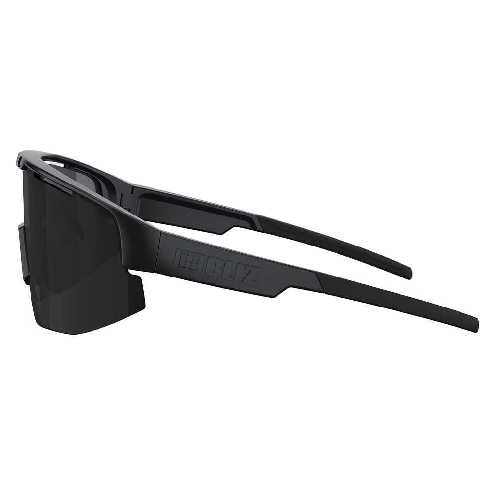 Side of Blizz Matrix Sunglasses Matte Black with Smoke lens