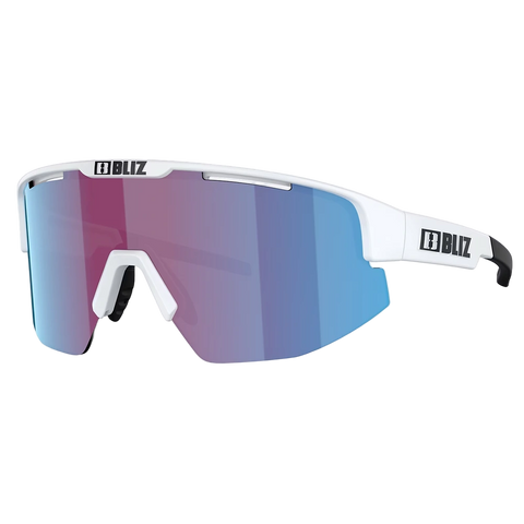 Blizz Matrix Sunglasses Matte White with Rose Violet lens