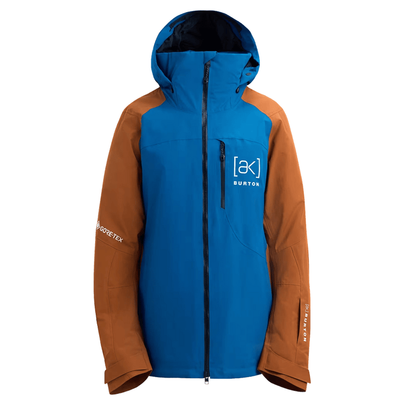 Main view of the Burton AK Embark Snowboard Jacket in Blue Teal and Chestnut colourway, women's model