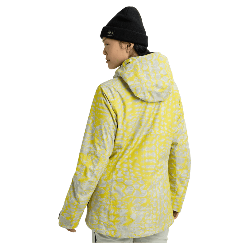 Back view of the Burton AK Upshift Snowboard Jacket in Atomic Shetter colourway, women's model