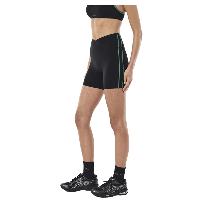 Side view of P.E Nation Clarity Bike Short - Womens in colour Black Amazon.