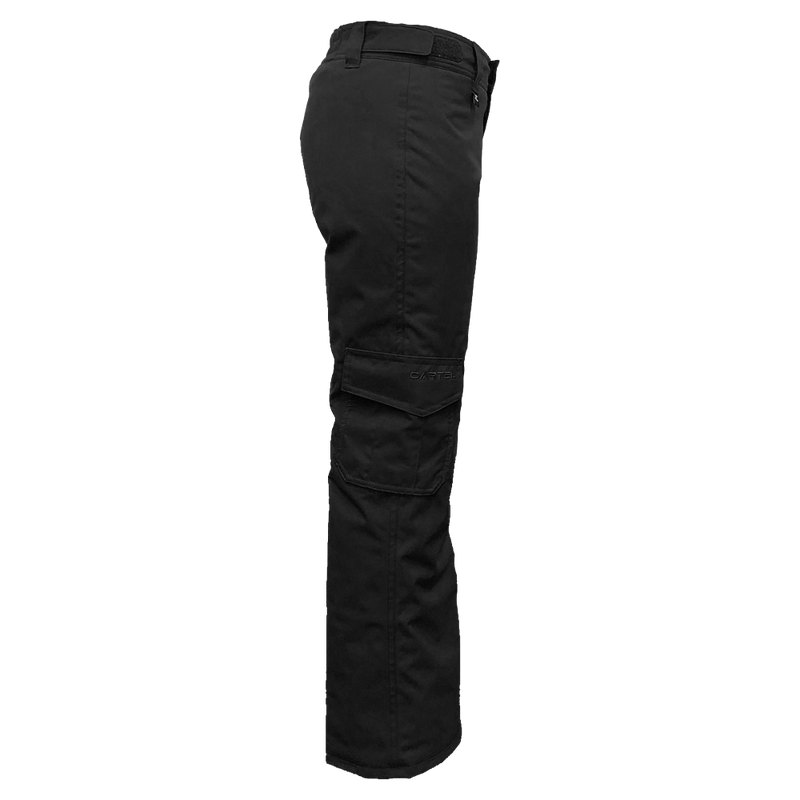 Side view of the Cartel Buck Pants in Black colourway, kids model