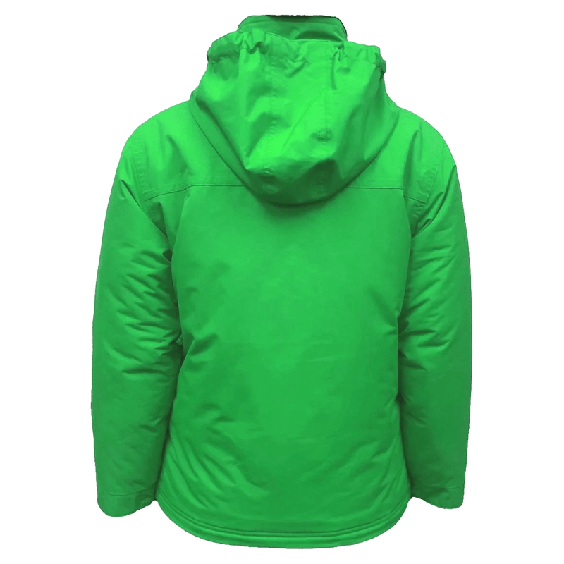 Back view of the Cartel Manfred Jacket in Green colourway, kids model