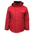 Main view of the Cartel Manfred Jacket in Red colourway, kids model