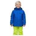 Front view of the Cartel Manfred Jacket in Stratos colourway, kids model