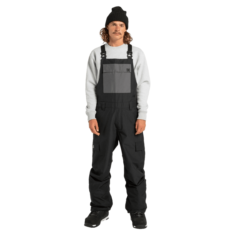 Front view of the DC Docile BIB in Black colourway, unisex model