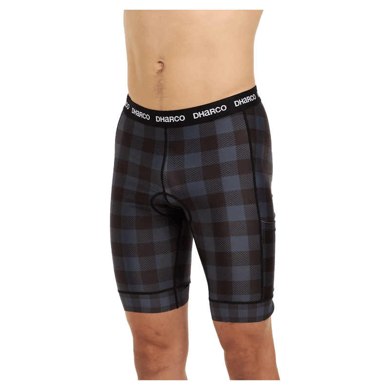 Front view of man in the Dharco Padded Bike Party Pants in colour Jet.