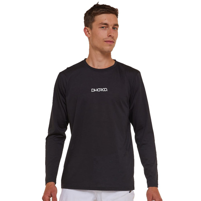 Men's long sleeve tech-tee in black.