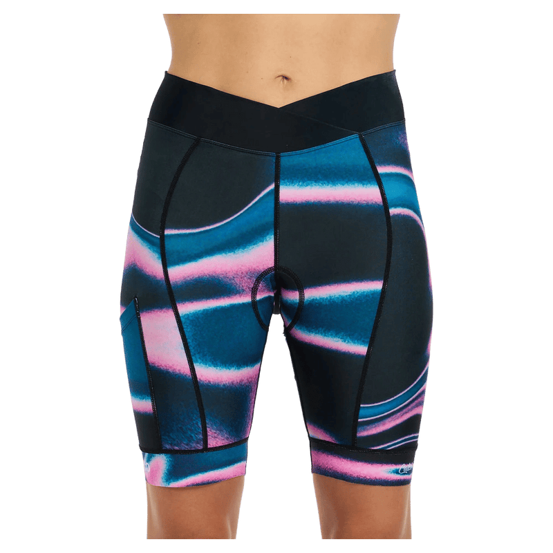 Front view of Dharco Padded Bike Party Pants - Womens in colour Aurora