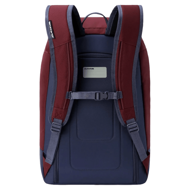 Back view of the Dakine Boot 50L Pack in Port Royale colourway, unisex model