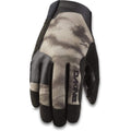 Dakine Covert bike glove in black mesh with tan suede accents and a skull and crossbones logo patch on the back.