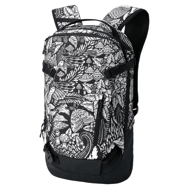 Main view of the Dakine Heli 12L Backpack in Kingdom Black colourway, unisex's model