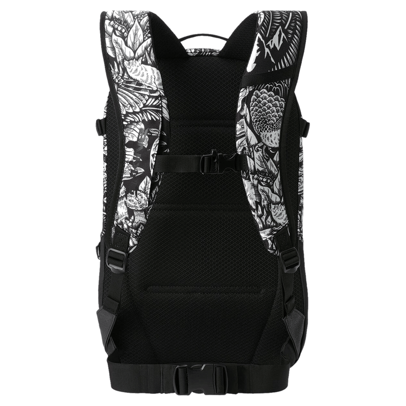 Back view of the Dakine Heli 12L Backpack in Kingdom Black colourway, unisex's model