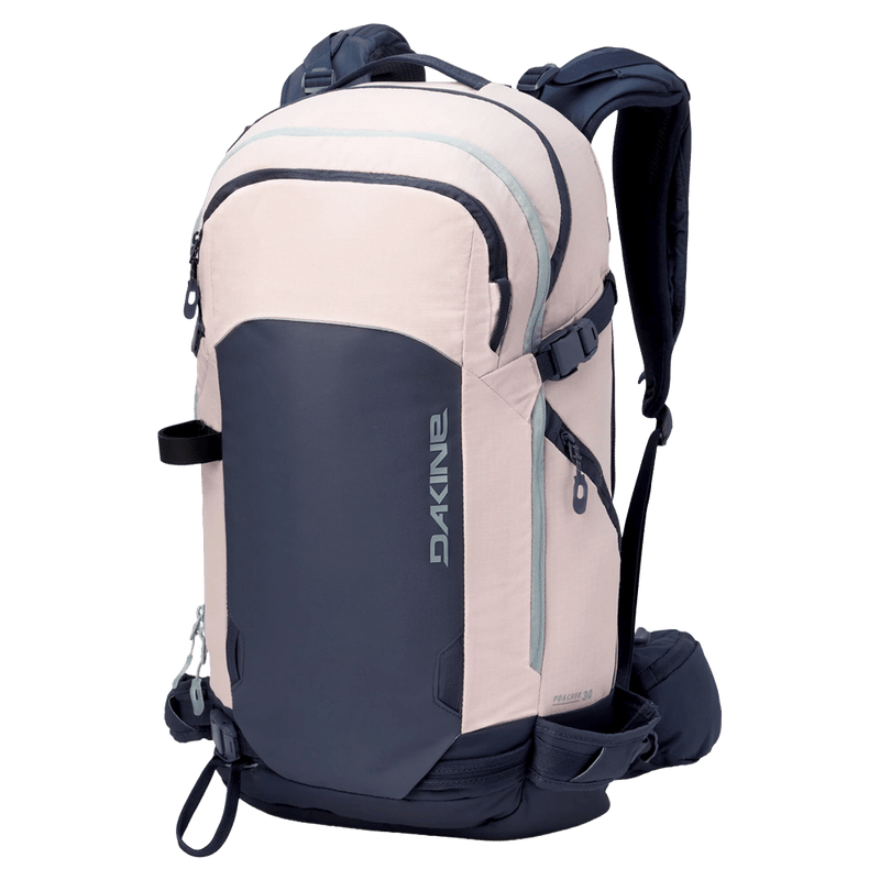 Main view of the Dakine Poacher 30L Backpack in Lilac colourway, unisex's model