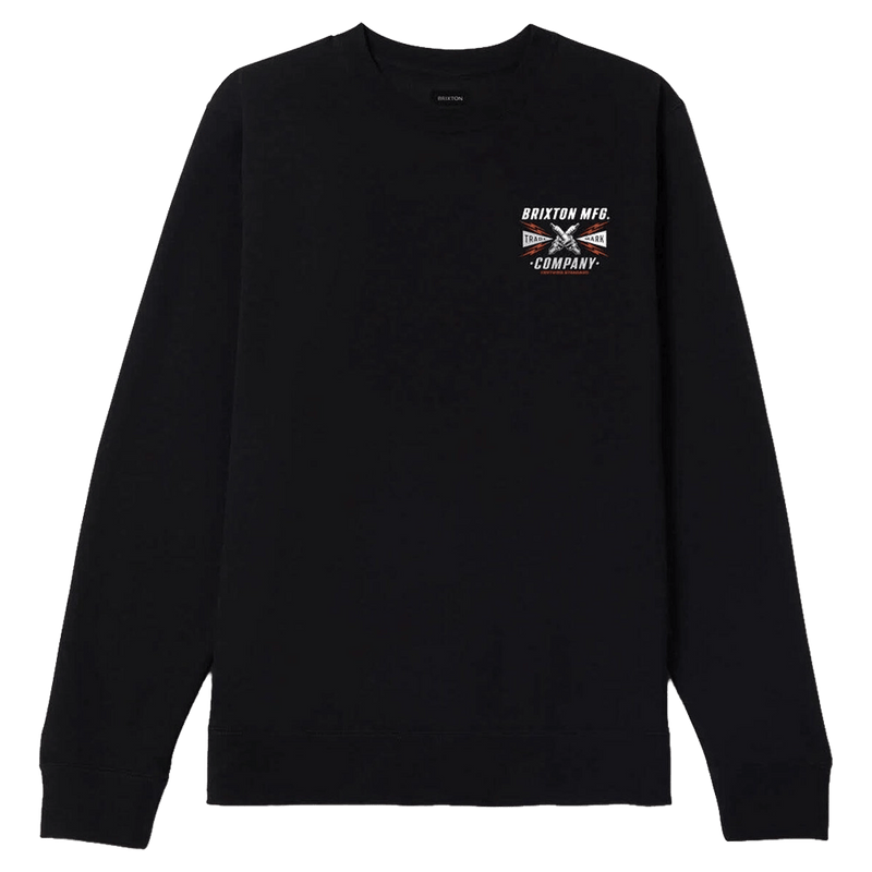 Front view of Brixton Danton Crew in colour Black.