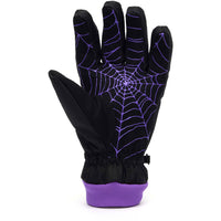 Palm view of Death Grip Ghoul Decon Gloves Unisex in Black&Purple